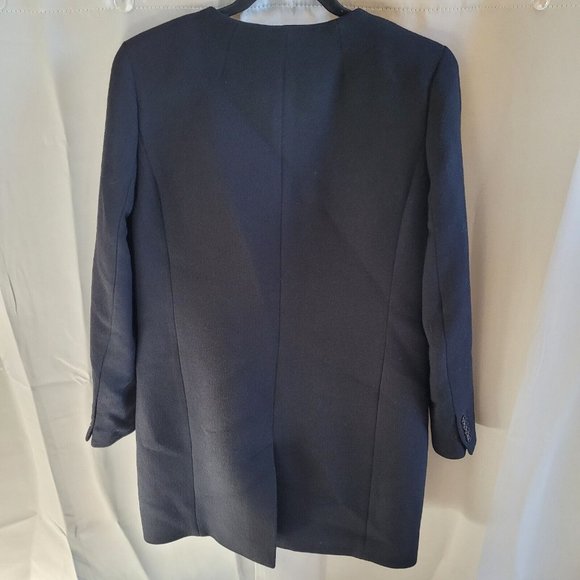 J CRew Womens Coat Size 12 Black Double Cloth Carmignano Wool Blend Italy 161778 - Picture 3 of 10